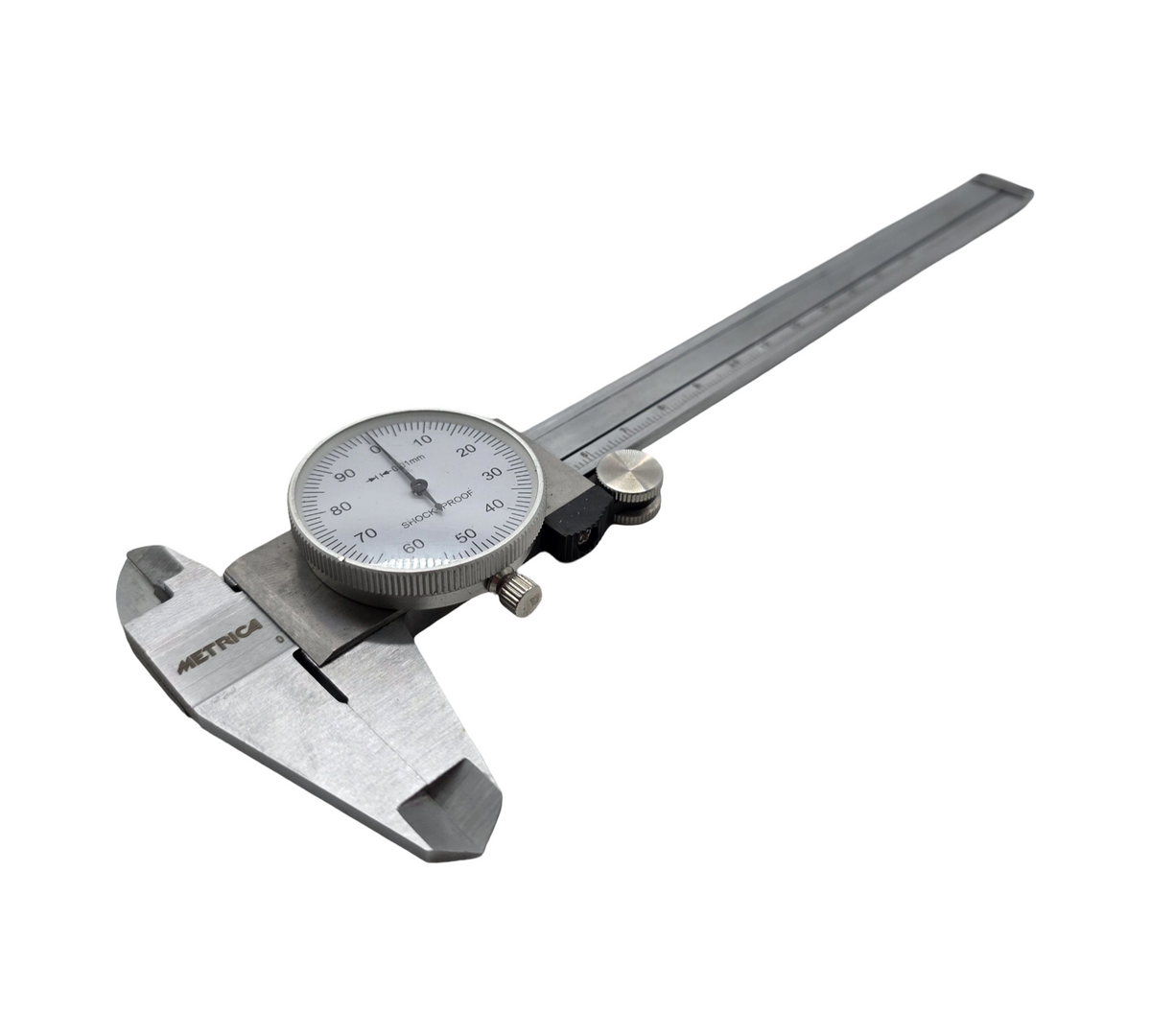 Metrica 10023 Messschieber mit Uhr Edelstahl 150 mm Genauigkeit 0,01 mm