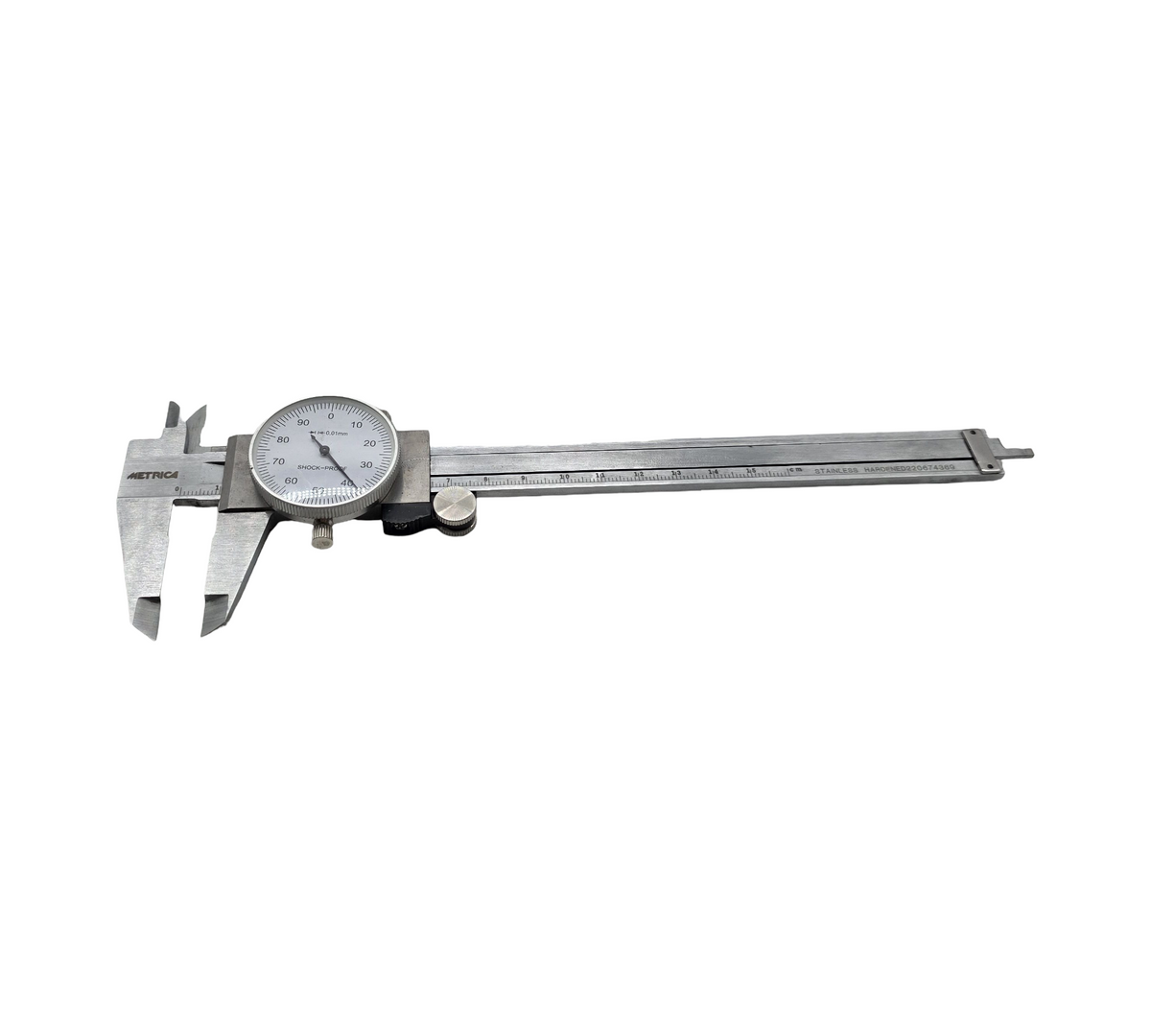 Metrica 10023 Messschieber mit Uhr Edelstahl 150 mm Genauigkeit 0,01 mm
