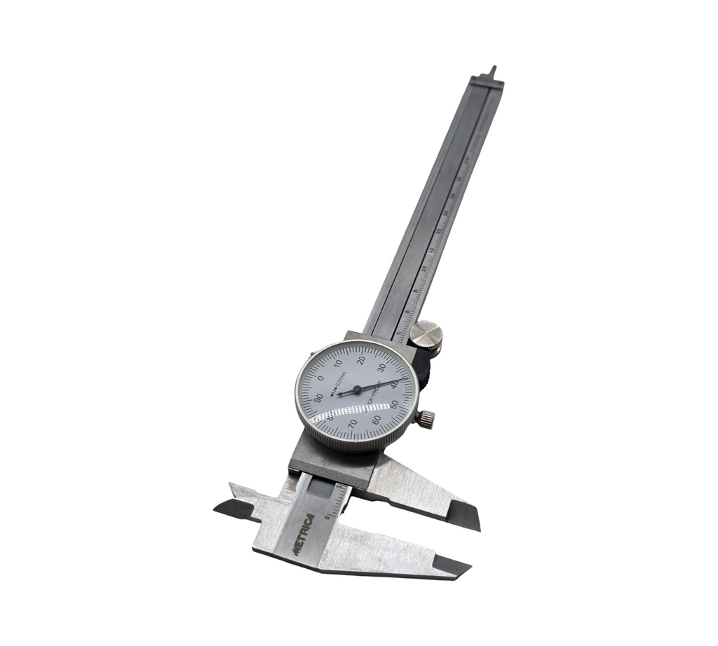 Metrica 10023 Messschieber mit Uhr Edelstahl 150 mm Genauigkeit 0,01 mm