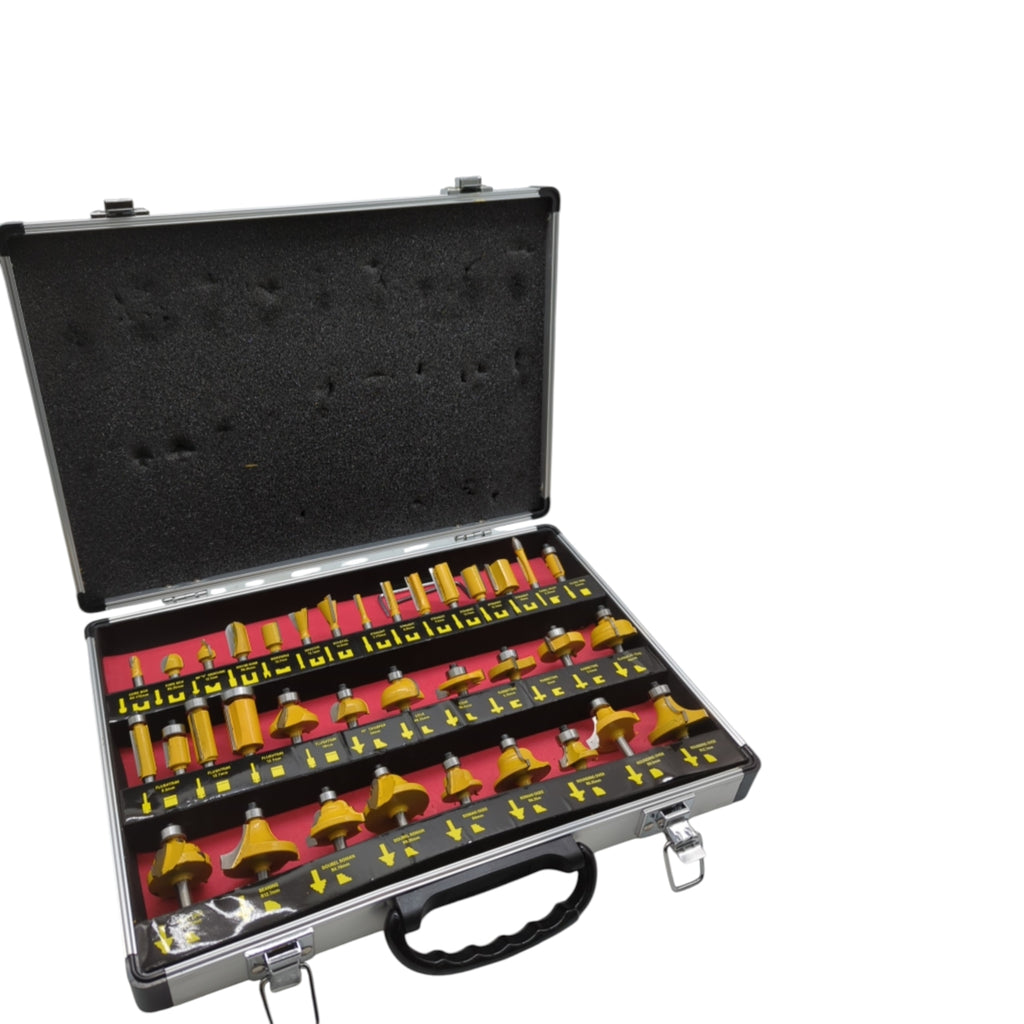 HSEAMALL Fräser-Set 35-teilig 6,35 mm Hartmetall Nutfräser Holz