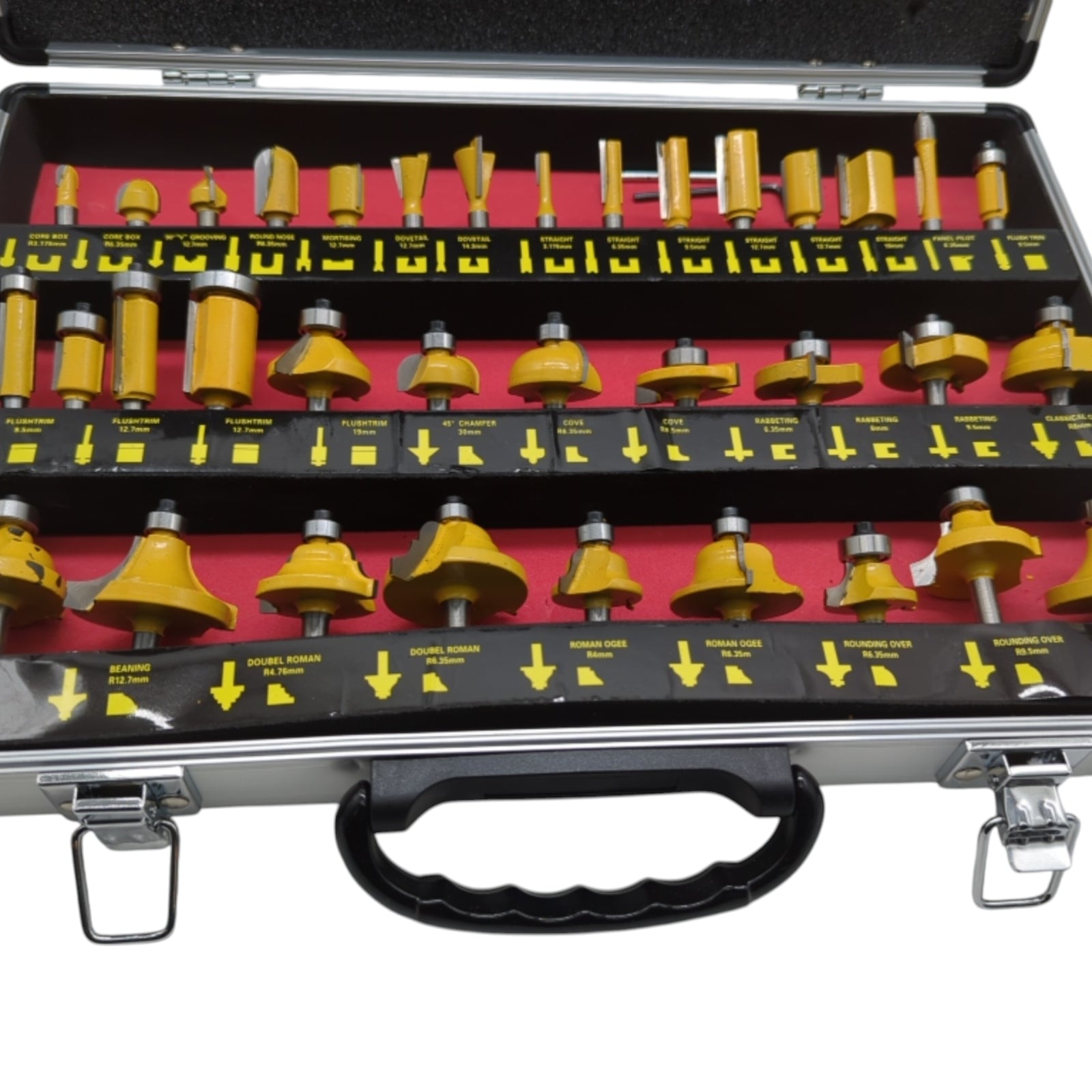HSEAMALL Fräser-Set 35-teilig 6,35 mm Hartmetall Nutfräser Holz