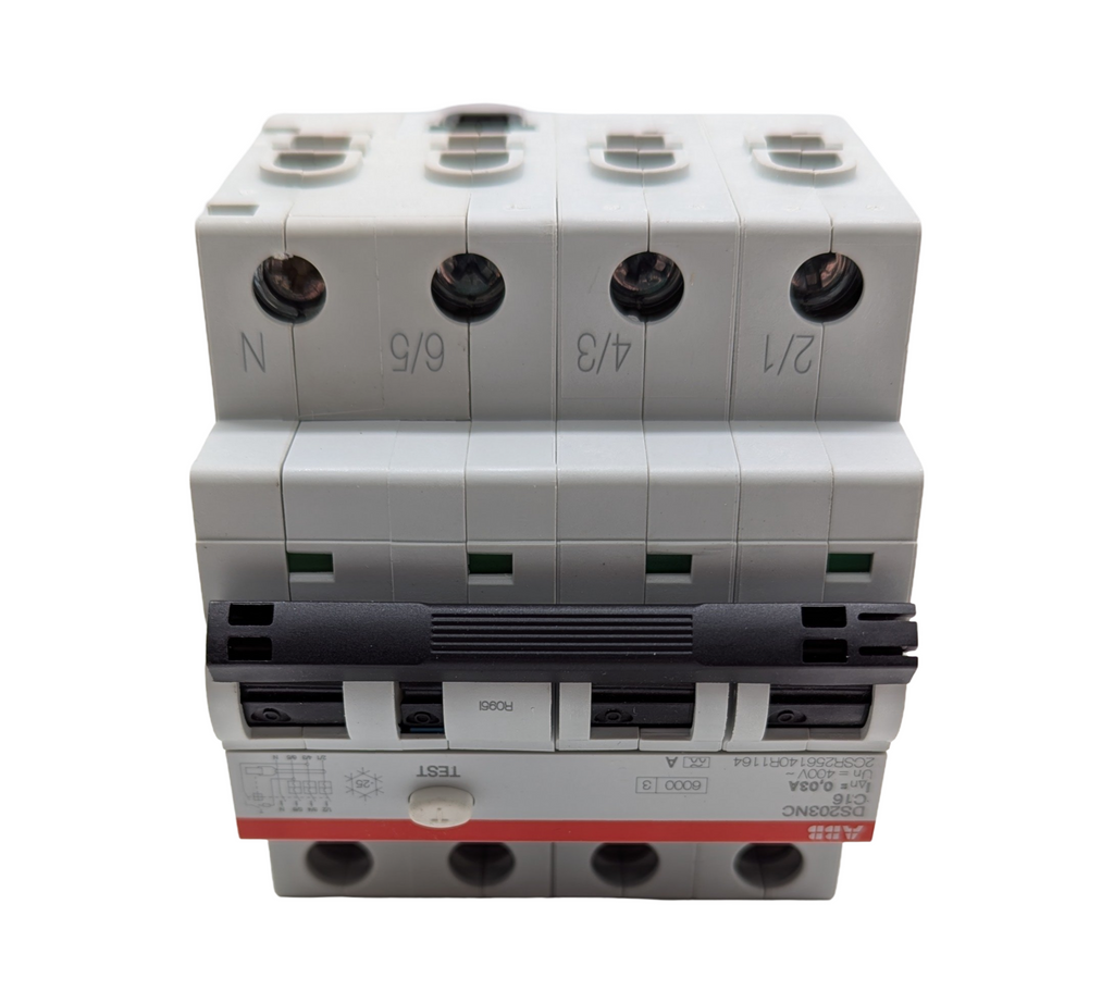 ABB DS203NC FI/LS-Schalter 16A 4-polig Typ C 30mA DIN-Schiene