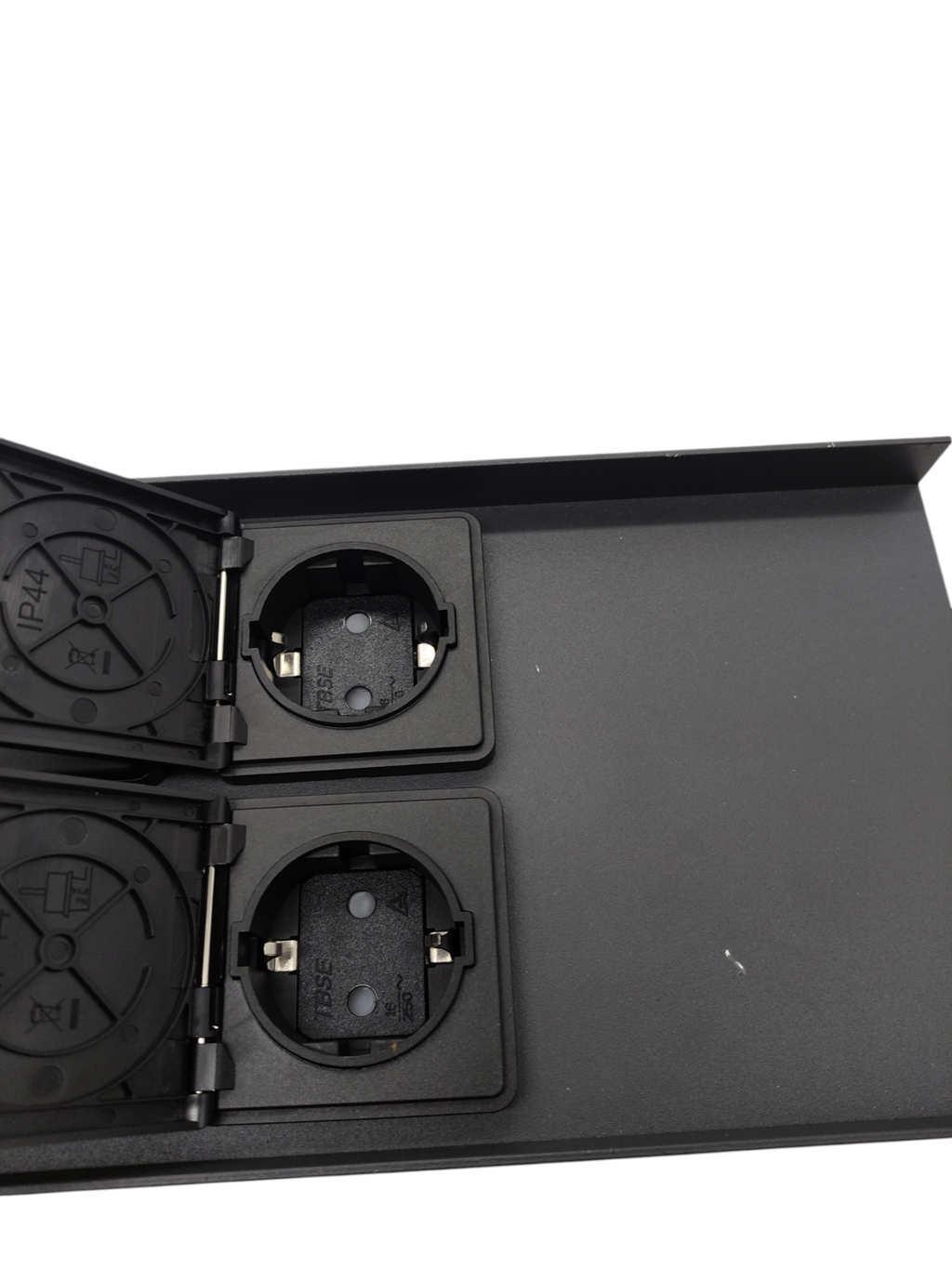 LED Universum ADAM Außensteckdose Aluminium Anthrazit 4 Steckplätze 3680W