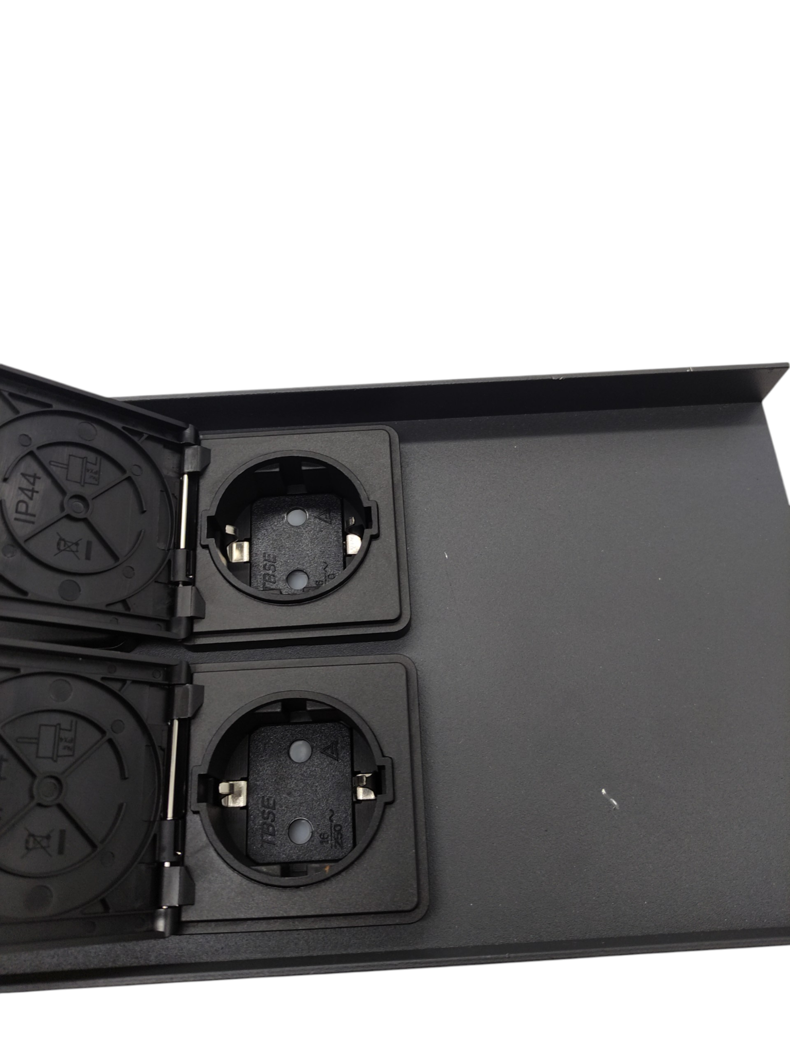 LED Universum ADAM Außensteckdose Aluminium Anthrazit 4 Steckplätze 3680W