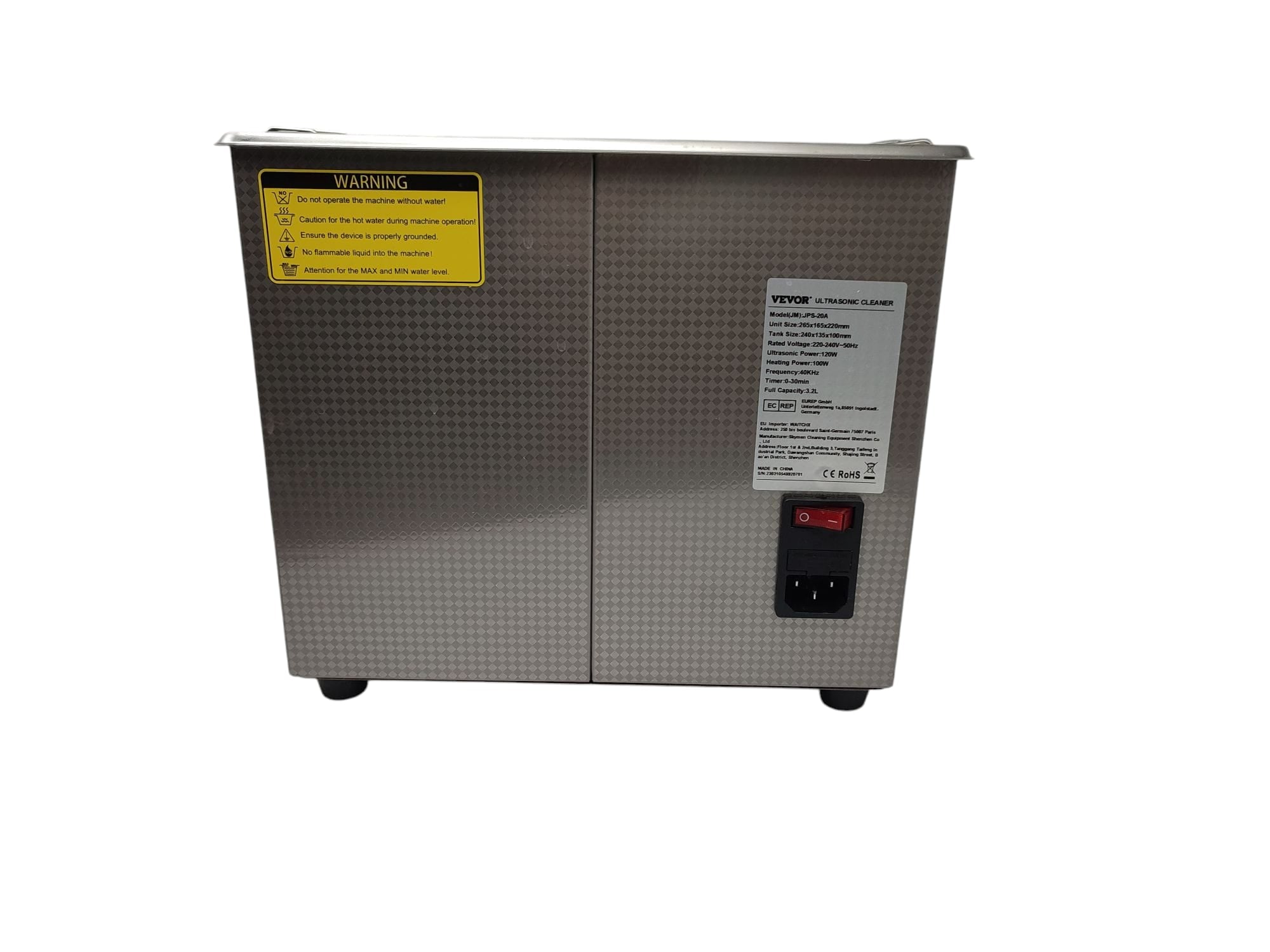 VEVOR Ultraschallreiniger 3 L Edelstahl Reinigungsmaschine