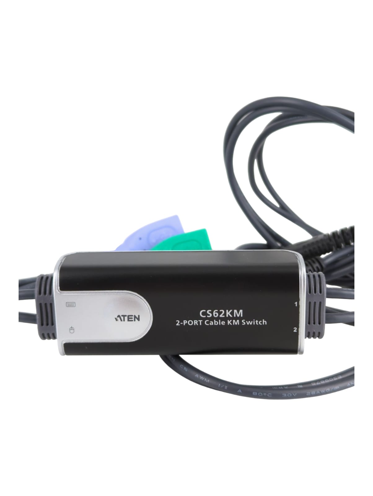 ATEN CS62KM 2-Port grenzenloser KM Switch, schwarz