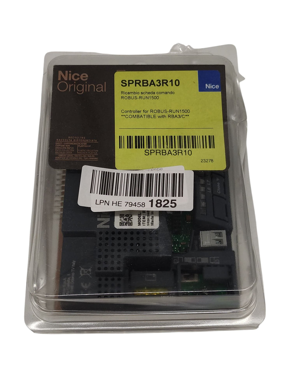 Nice Ersatzkarte Rba3/C Nice Robus Run Rb600 Rb400 Zentrale.