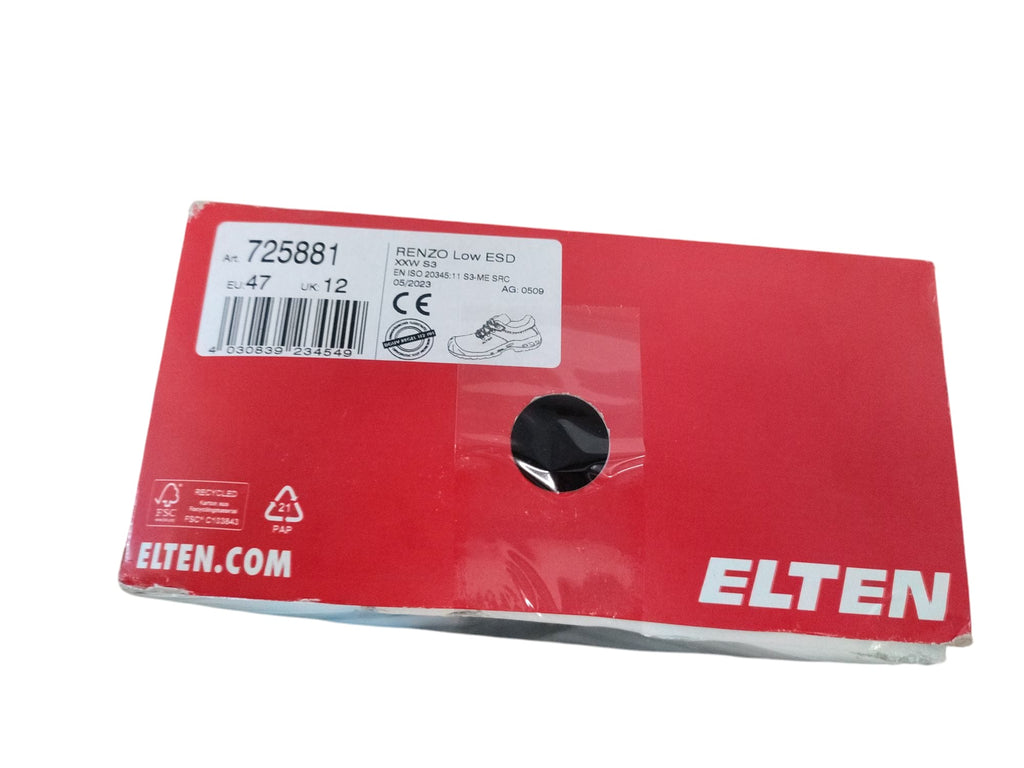 ELTEN Sicherheitsschuhe RENZO XXW Low ESD S3 Herren Lede Stahlkappe Schwarz Gr47