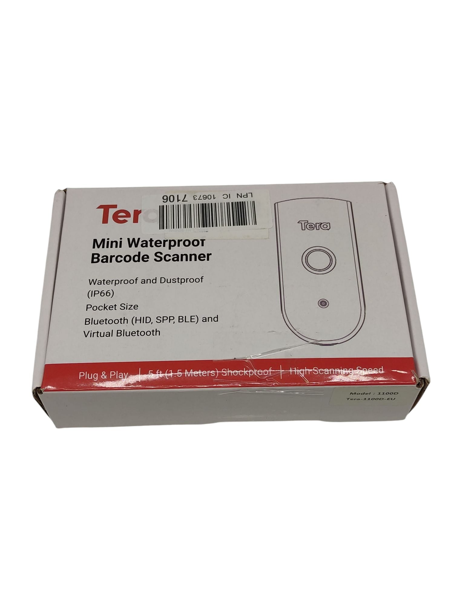 Tera Mini Bluetooth 5.0 Barcode-Scanner 3-in-1 kabellos für Smartphone
