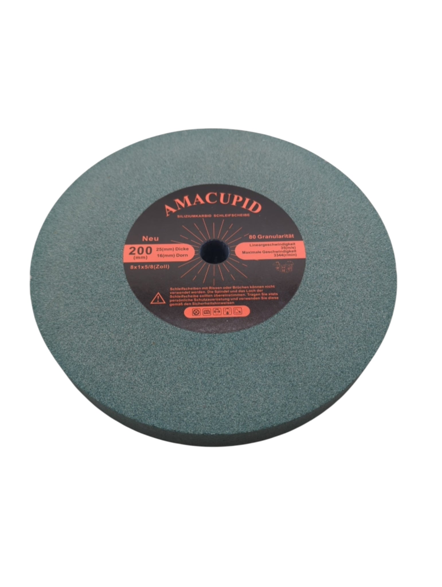 AmaCupid Siliziumkarbid-Schleifscheibe 200 mm grün 16-mm-Aufnahme