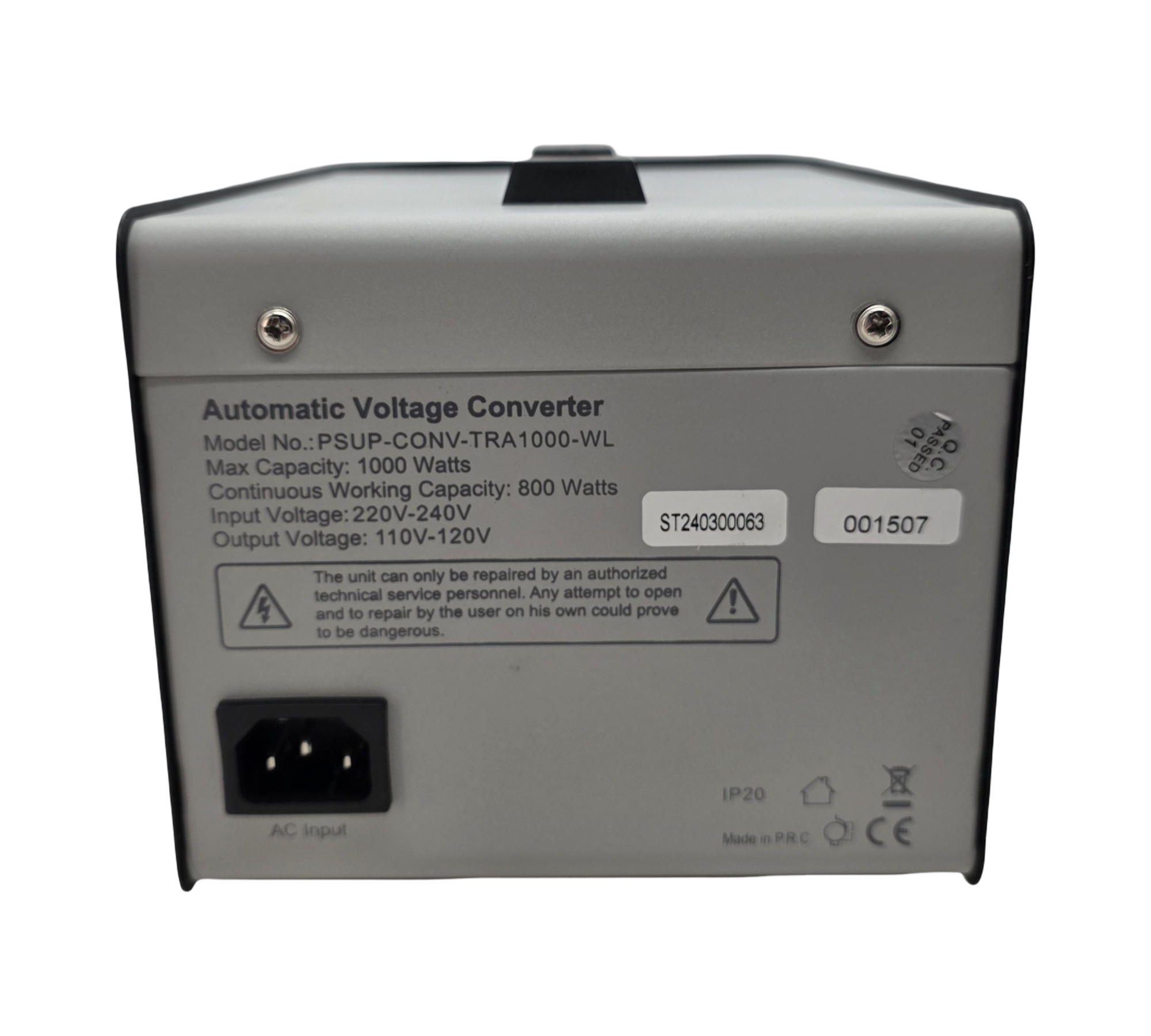 Well Spannungswandler 220V auf 110V 1000VA 2 Ausgänge