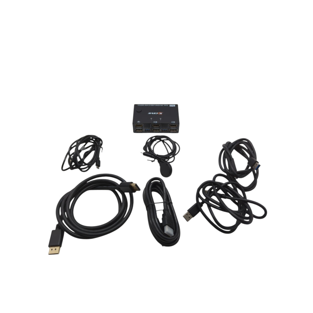 KVE DP HDMI KVM-Switch 2 Computer 2 Monitore USB 3.0 4K@60Hz