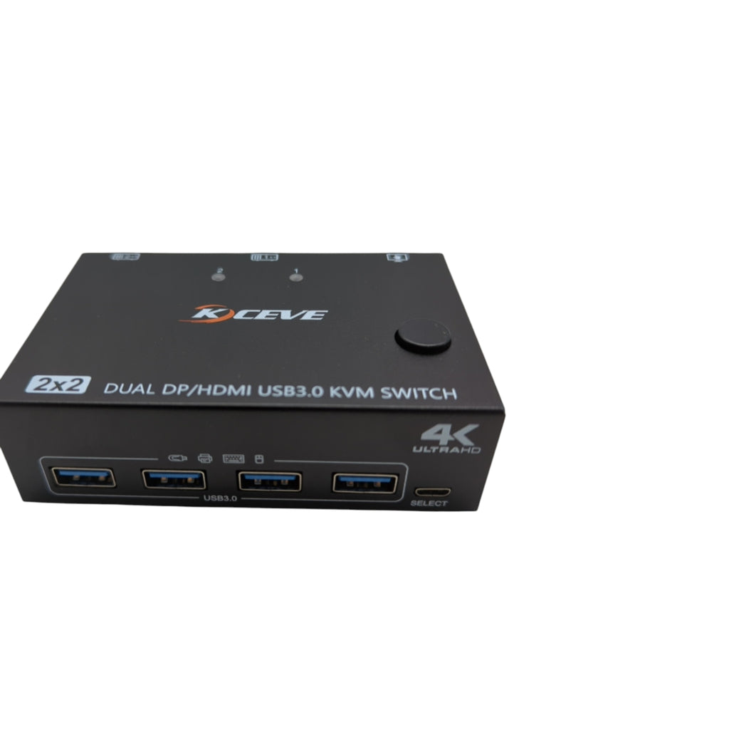 KVE DP HDMI KVM-Switch 2 Computer 2 Monitore USB 3.0 4K@60Hz
