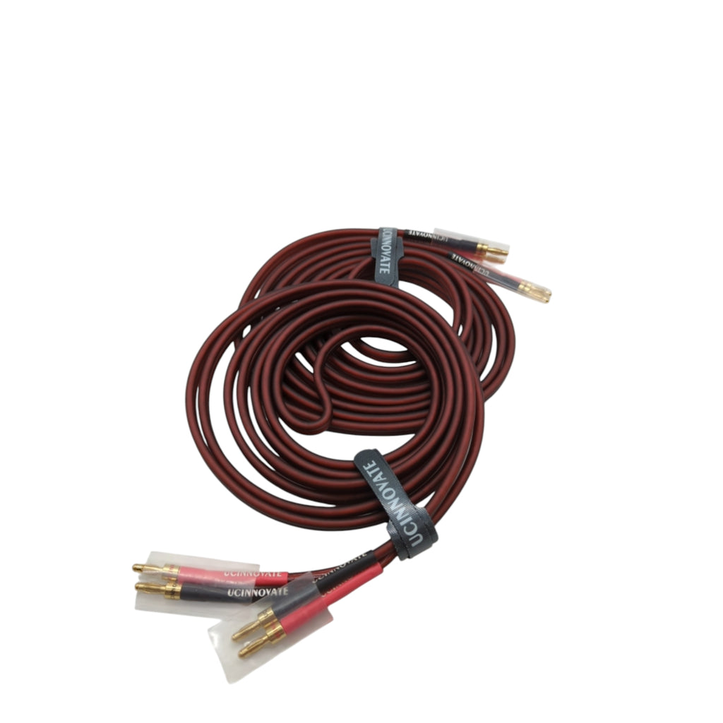 UCINNOVATE Lautsprecherkabel Bananenstecker vergoldet 2 Stück 3 m 14 Gauge OFC