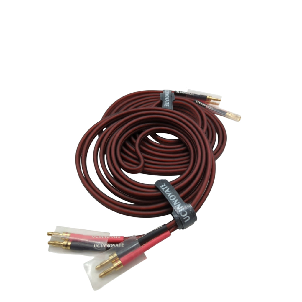 UCINNOVATE Lautsprecherkabel Bananenstecker vergoldet 2 Stück 3 m 14 Gauge OFC