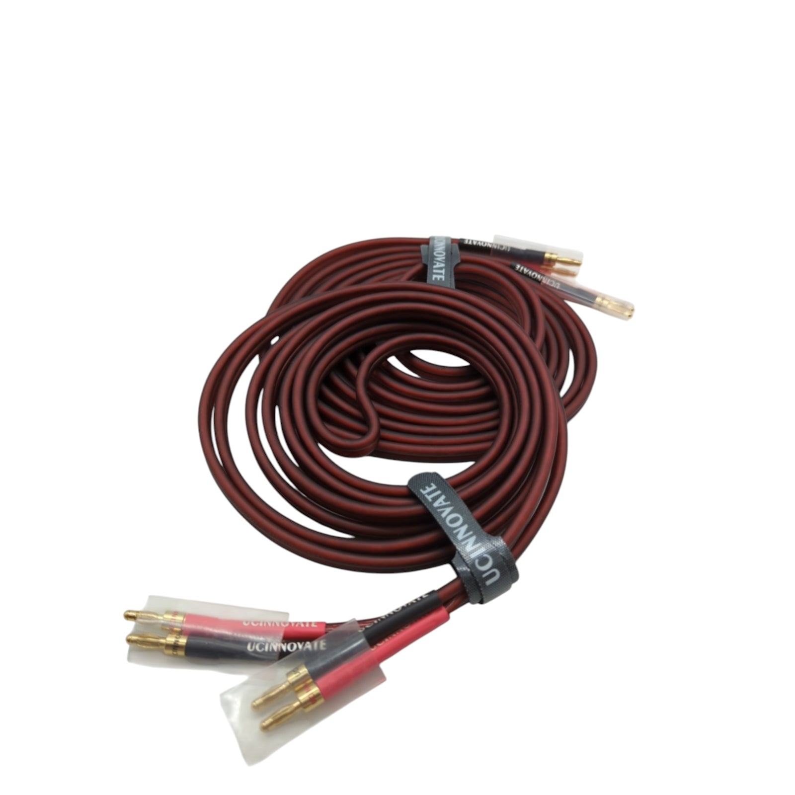 UCINNOVATE Lautsprecherkabel Bananenstecker vergoldet 2 Stück 3 m 14 Gauge OFC