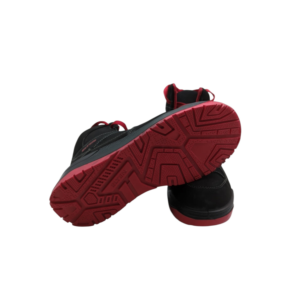 ELTEN MAVERICK Mid ESD S3 Sicherheitsschuhe Unisex Stahlkappe Gr. 42 Schwarz/Rot