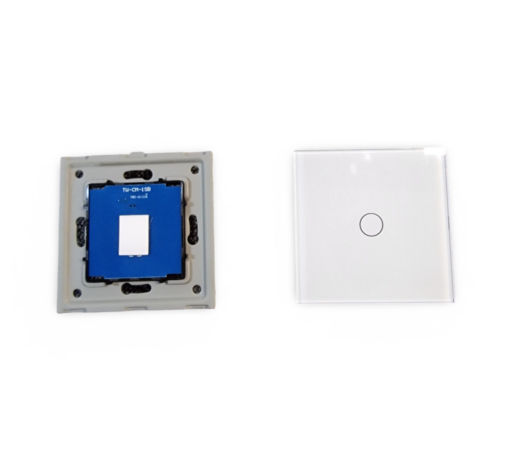 JIMEIDA Touch-Lichtschalter 1-Gang 1-Weg Glas LED ohne Neutralleiter