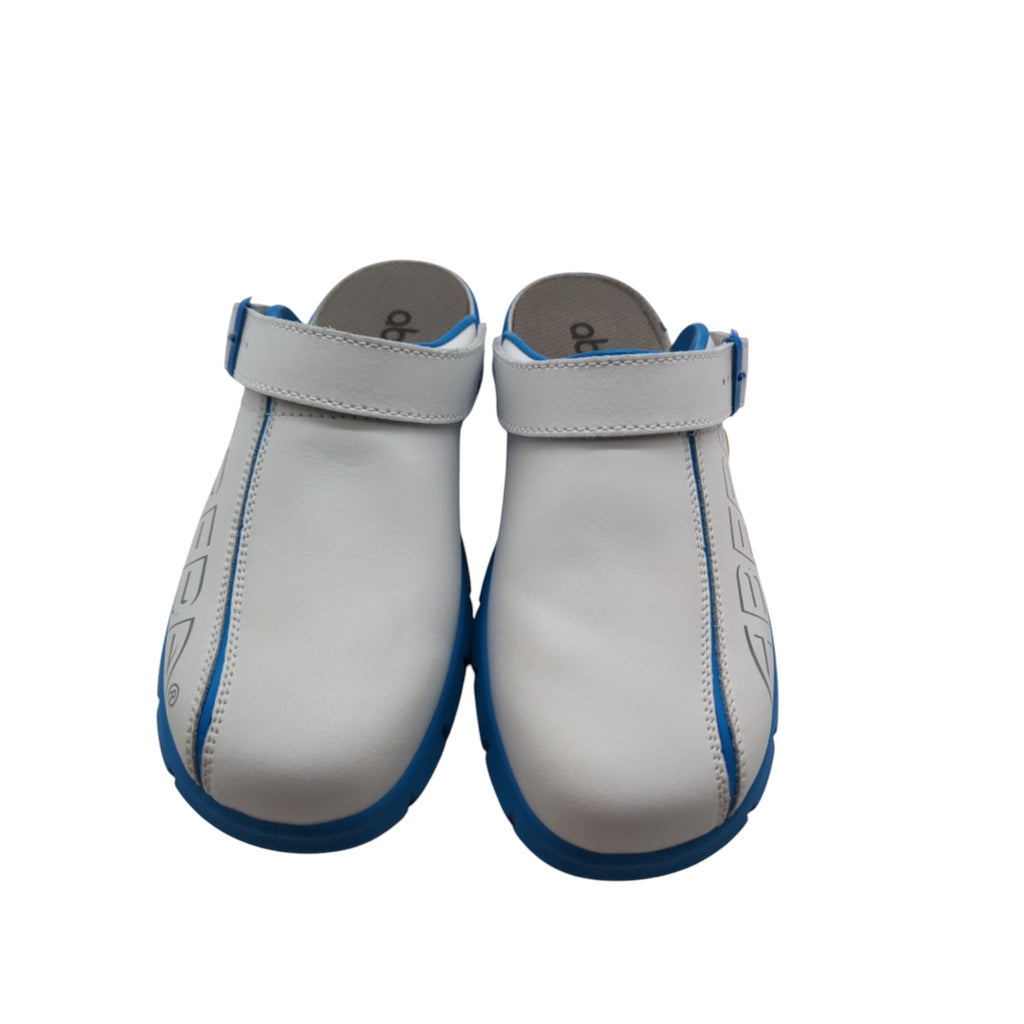ABEBA 37312 ESD Dynamic Clogs Arbeitsschuhe, weiß blau, Größe 42
