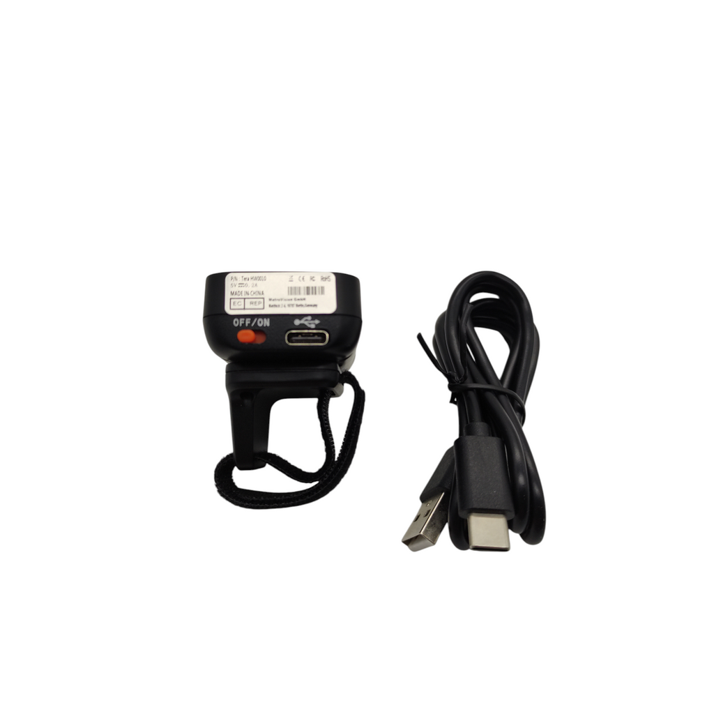 Tera Pro Series Mini CMOS Ring Barcode-Scanner 1D 2D QR Bluetooth USB 2.0 HW0010