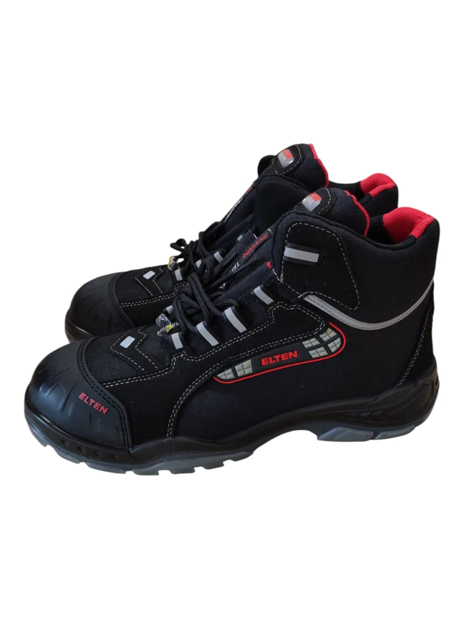 Sicherheitsschuhe ELTEN SANDER Pro ESD S3 für Herren, leicht, sportlich, schwarz/rot, Größe 45