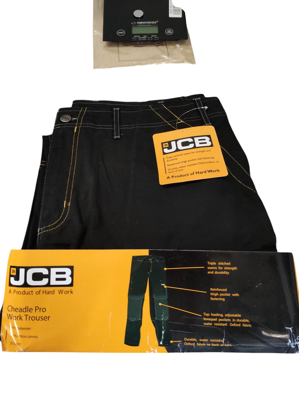 JCB Mens Trade Cheadle 32 Leg bekämpfen arbeiten Hose Schwarz W107cm 42 L81cm 32