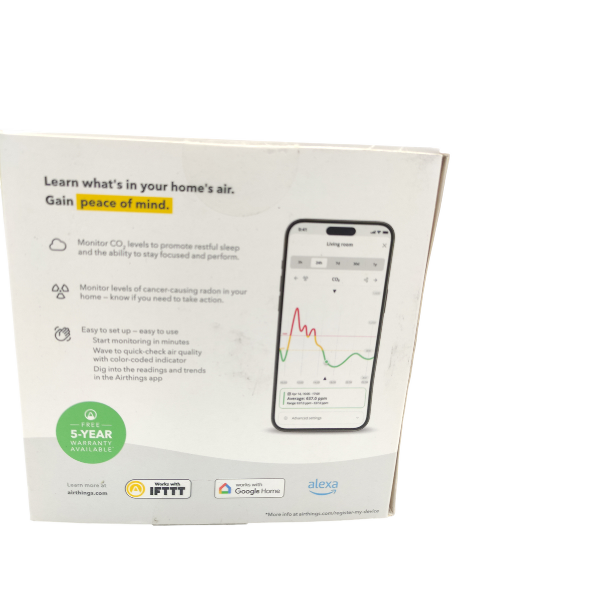 Airthings Wave Plus 2930 Luftqualitätsmessgerät Radon Sensor