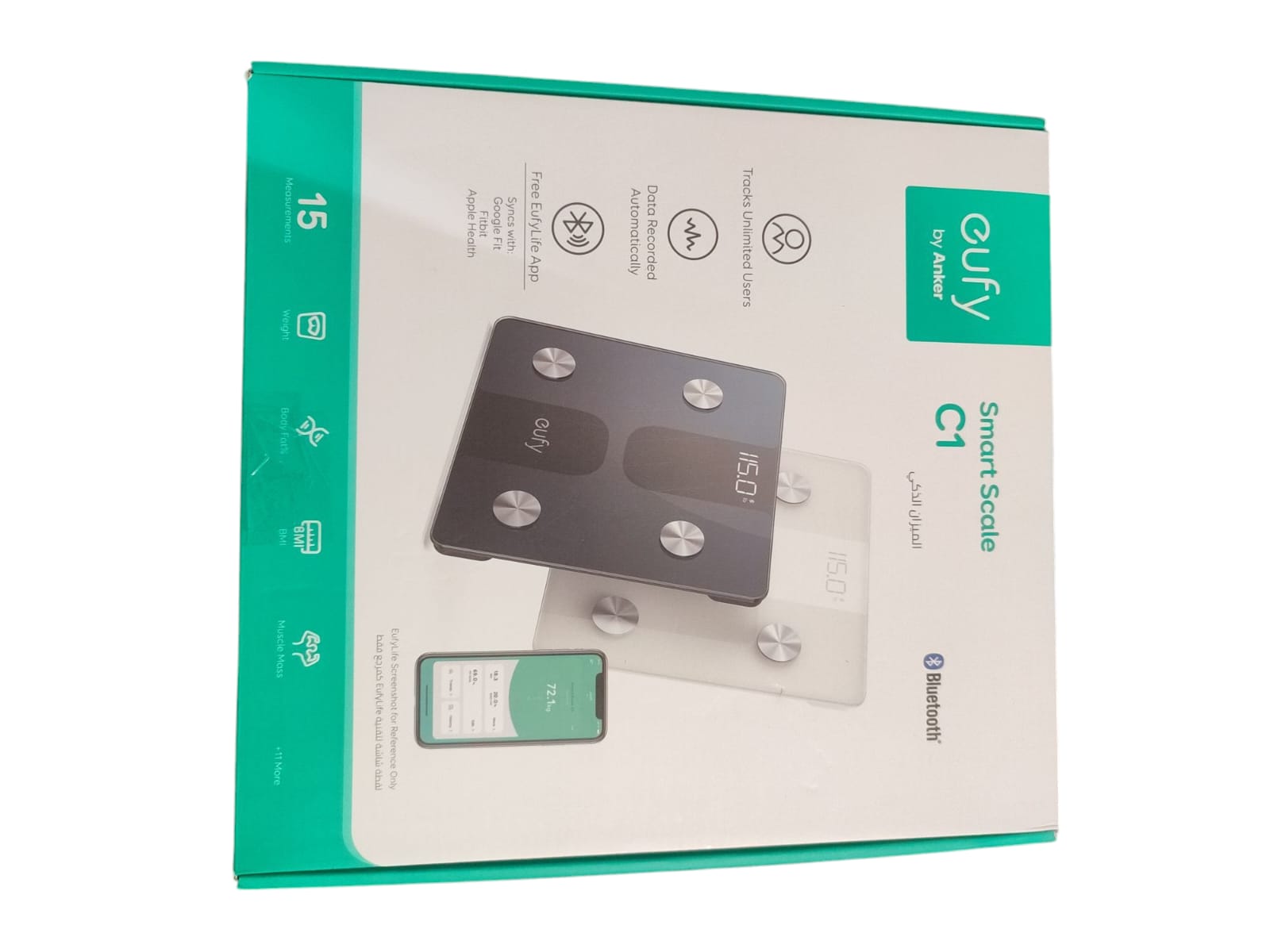 eufy Smart Scale C1 Personenwaage Körperfettwaage Bluetooth große LED-Anzeige