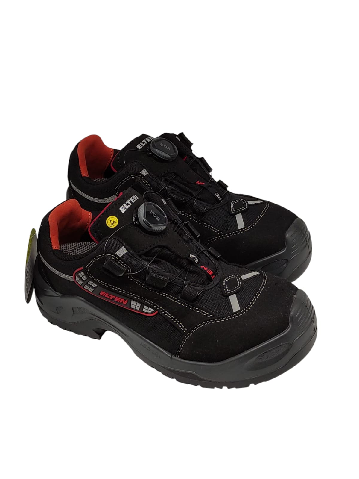 ELTEN SENEX BOA Sicherheitsschuhe S3 ESD Damen Herren schwarz rot metallfrei rutschfest Größe 39