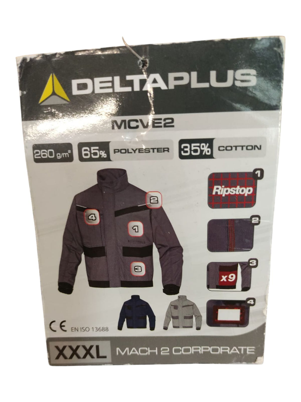 Delta Plus MCVE2GN3X Mach2 Arbeitsjacke Polyester Baumwolle Gr. 3XL Grau-Schwarz