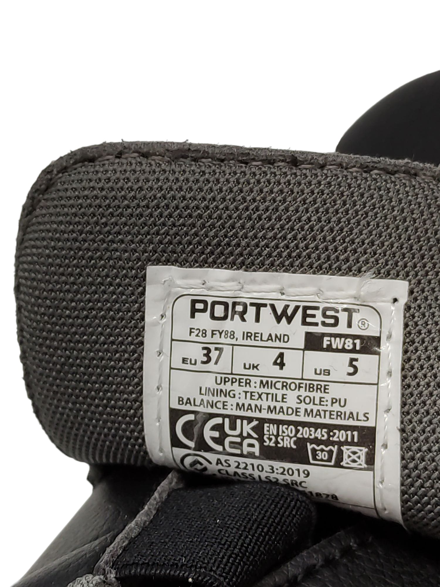 Portwest Steelite FW81 Sicherheitsslipper Arbeitsschuhe S2 Gr. 37 Schwarz
