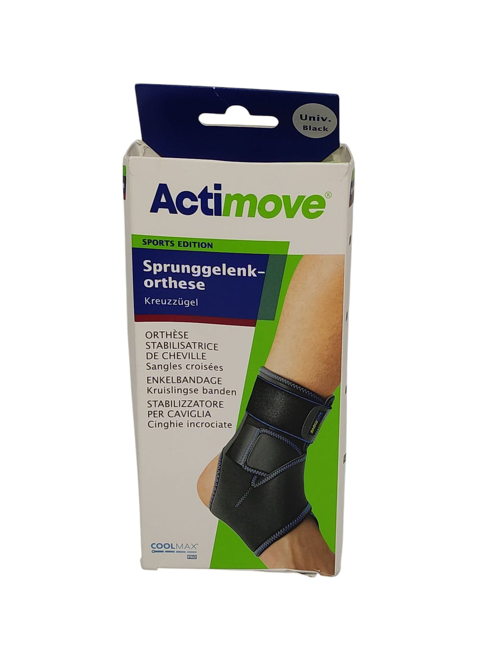 Actimove Sports Edition Sprunggelenkorthese Sport Kreuzzügel Universal Schwar