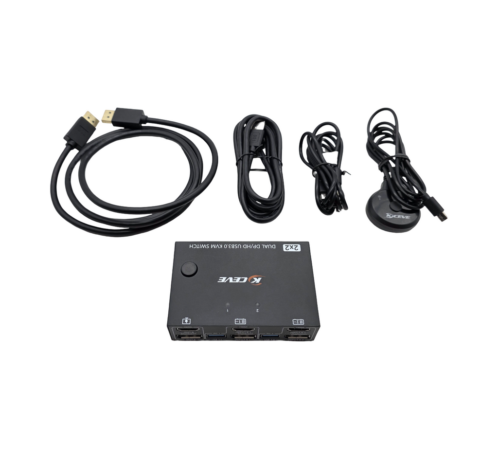 USB 3.0 KVM-Switch 2 Monitore 4K 60Hz HDMI DisplayPort 2 PCs