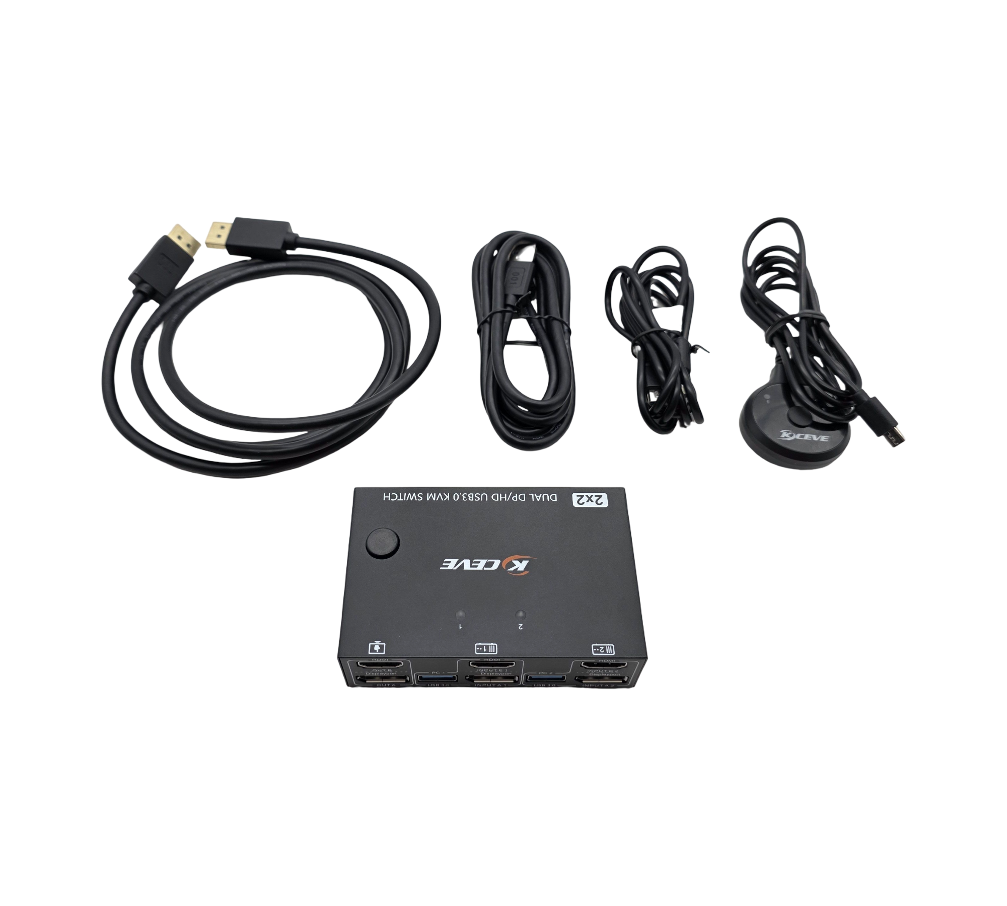 USB 3.0 KVM-Switch 2 Monitore 4K 60Hz HDMI DisplayPort 2 PCs