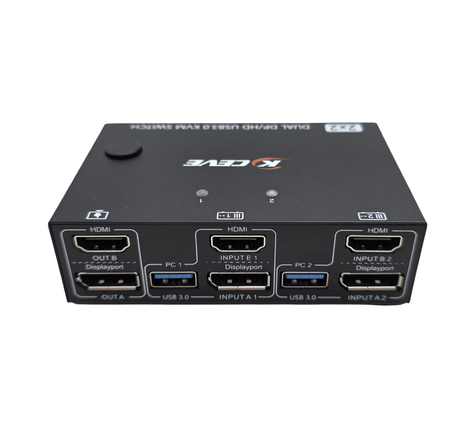USB 3.0 KVM-Switch 2 Monitore 4K 60Hz HDMI DisplayPort 2 PCs