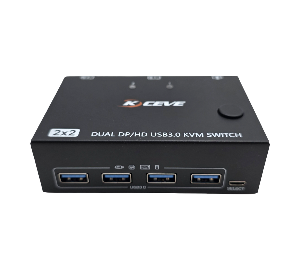 USB 3.0 KVM-Switch 2 Monitore 4K 60Hz HDMI DisplayPort 2 PCs