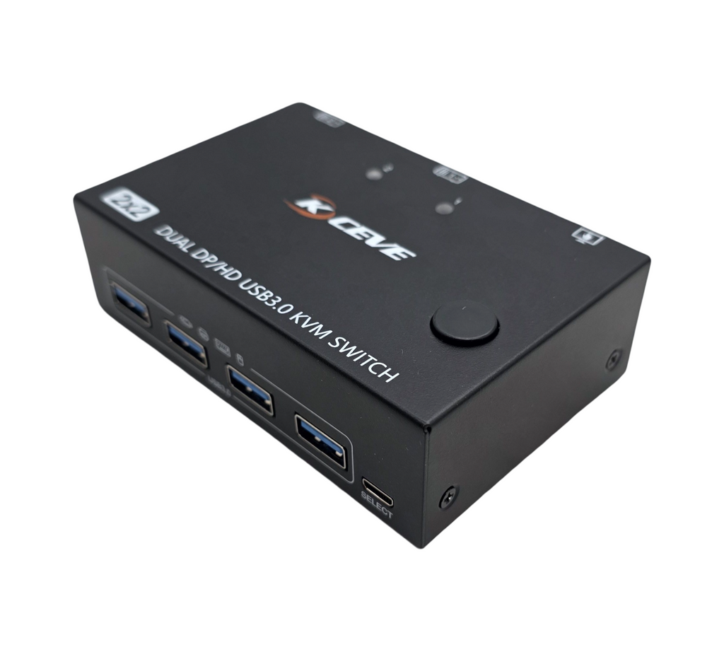 USB 3.0 KVM-Switch 2 Monitore 4K 60Hz HDMI DisplayPort 2 PCs