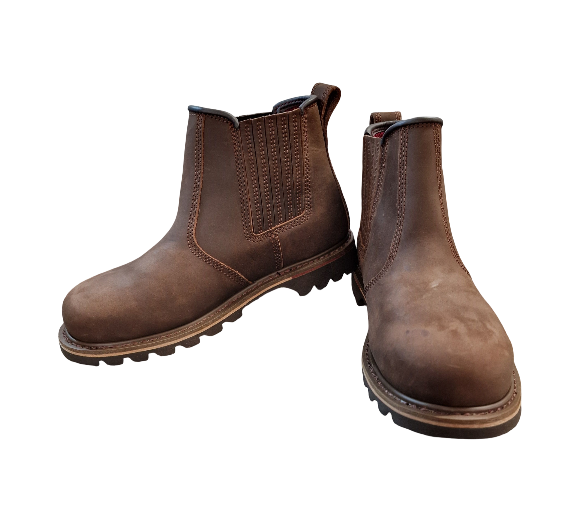 V12 Rawhide, Sicherheitsstiefel aus geöltem Leder, Größe 09 UK 43 EU, braun