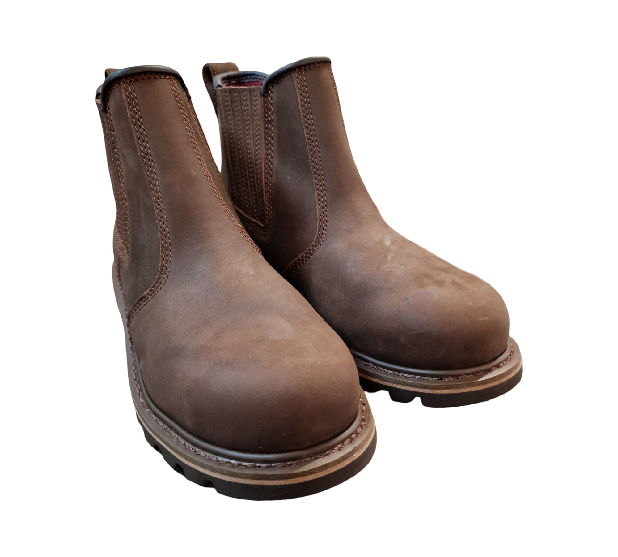 V12 Rawhide, Sicherheitsstiefel aus geöltem Leder, Größe 09 UK 43 EU, braun