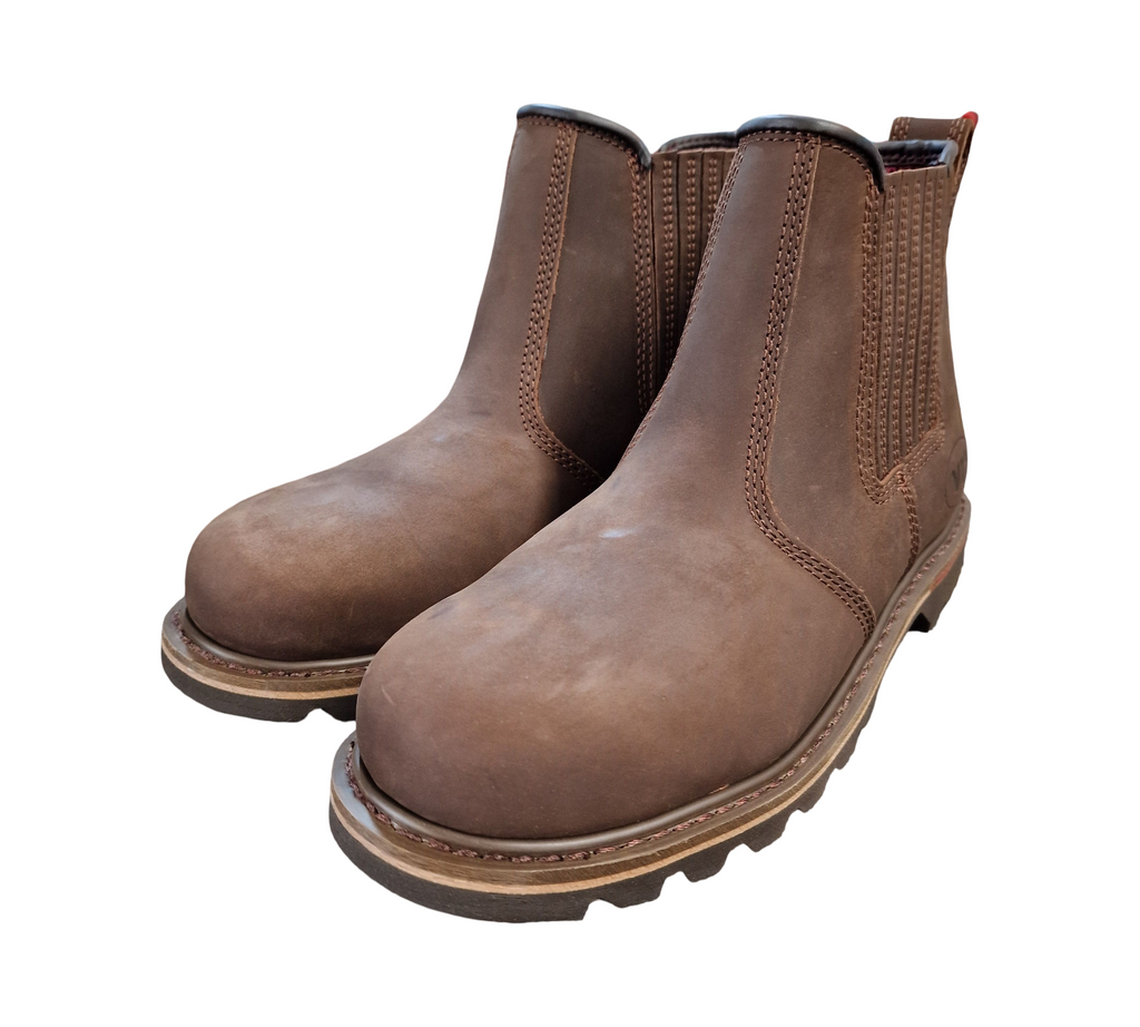 V12 Rawhide, Sicherheitsstiefel aus geöltem Leder, Größe 09 UK 43 EU, braun