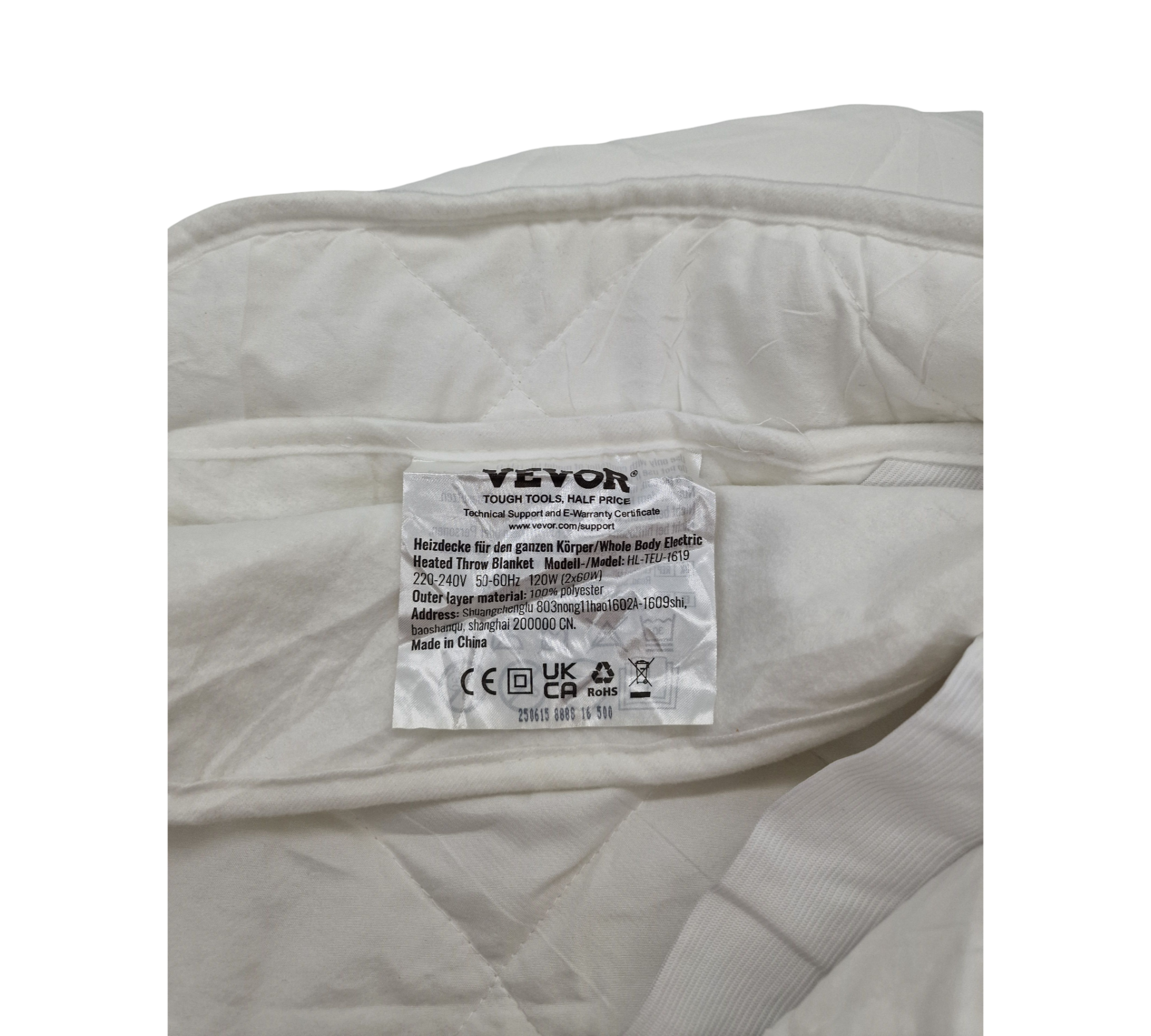 VEVOR Heizdecke elektrisch 4 Heizstufen 12h Timer 195x165 cm Queen-Size