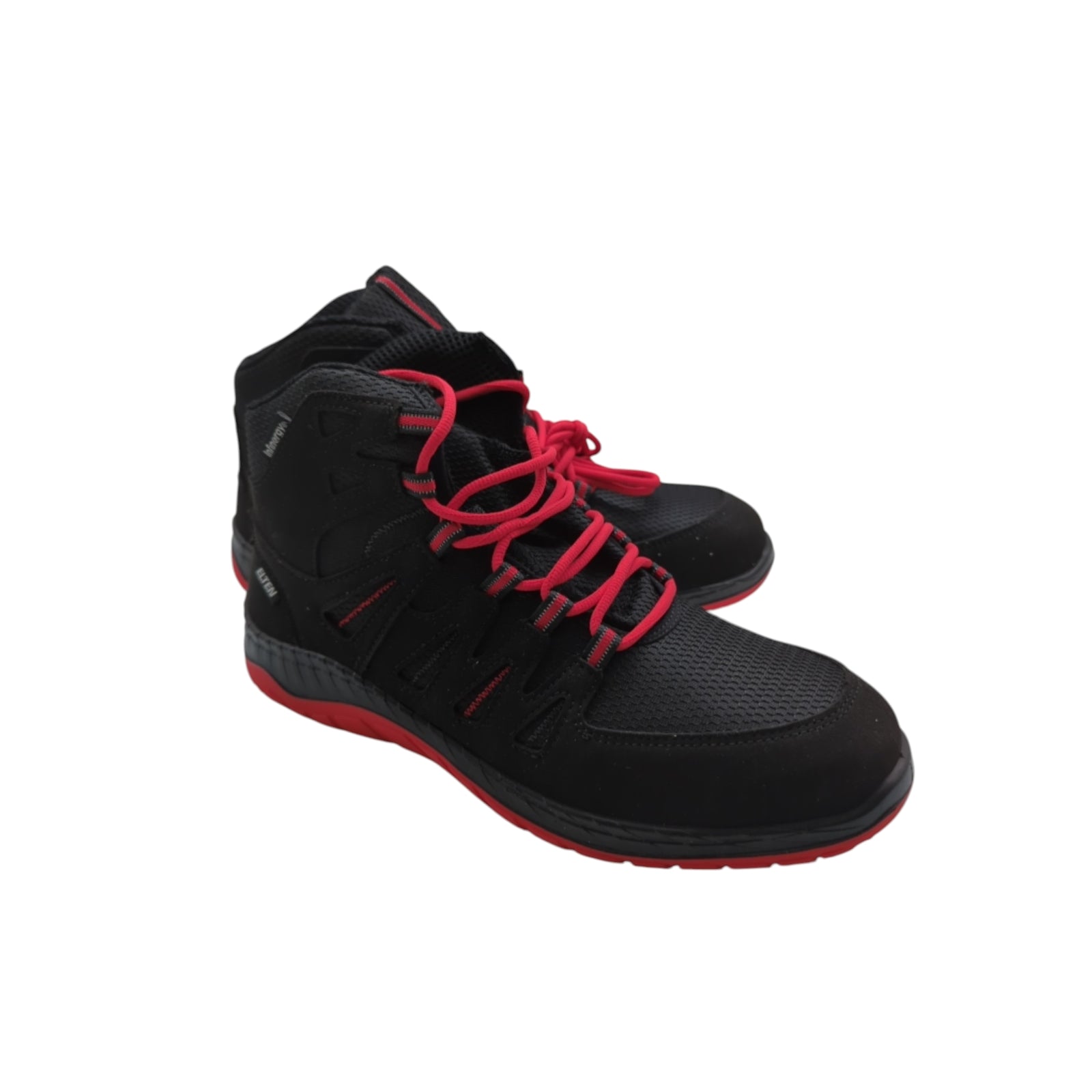 ELTEN Maddox Mid Sicherheitsschuhe ESD S3S Stahlkappe Gr. 44 Schwarz-Rot