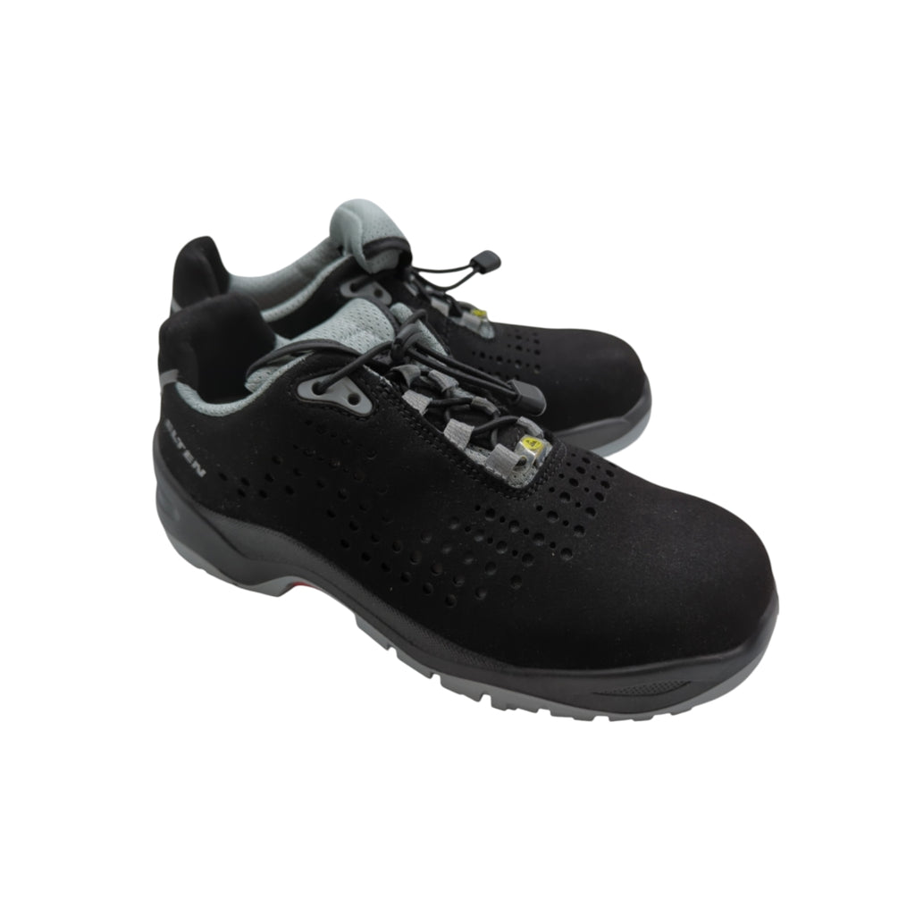 ELTEN Impulse Grey Low Sicherheitsschuhe ESD S1 Kunststoffkappe Gr. 38 Schwarz