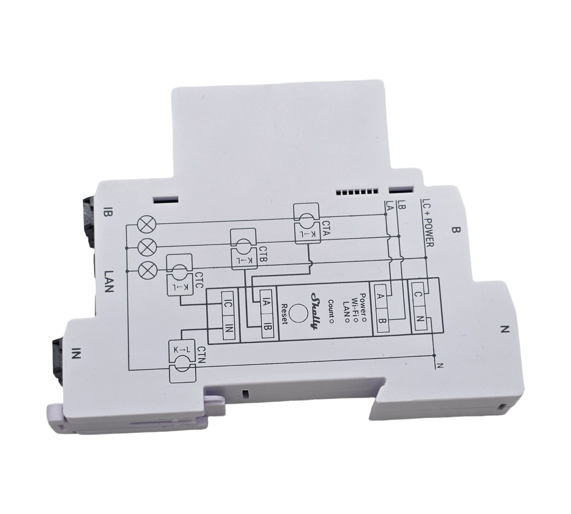 Shelly Pro 3EM Energiezähler 3-Phasen WLAN LAN DIN-Schiene 400A