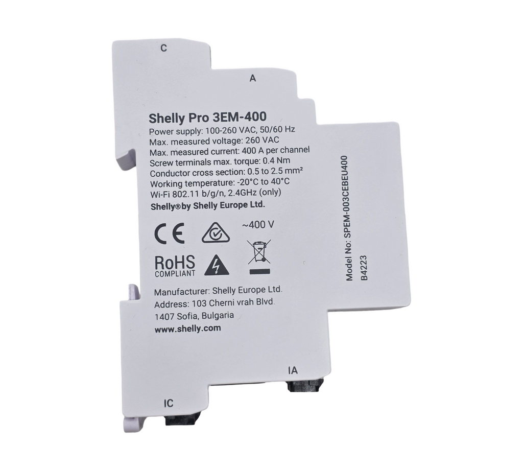 Shelly Pro 3EM Energiezähler 3-Phasen WLAN LAN DIN-Schiene 400A