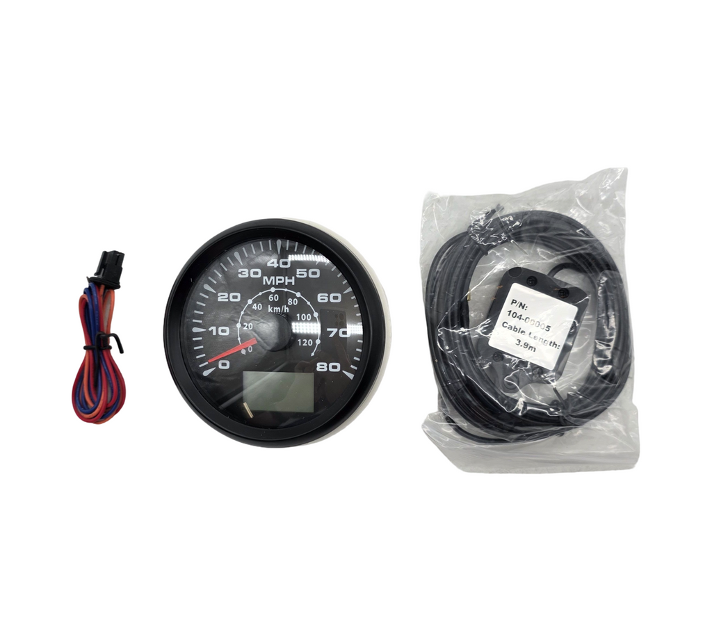 ELING GPS Tachometer für Auto, Motorrad und Boot, 0-80mph / 0-120km/h Kilometerzähler, 9-32V, 85 mm