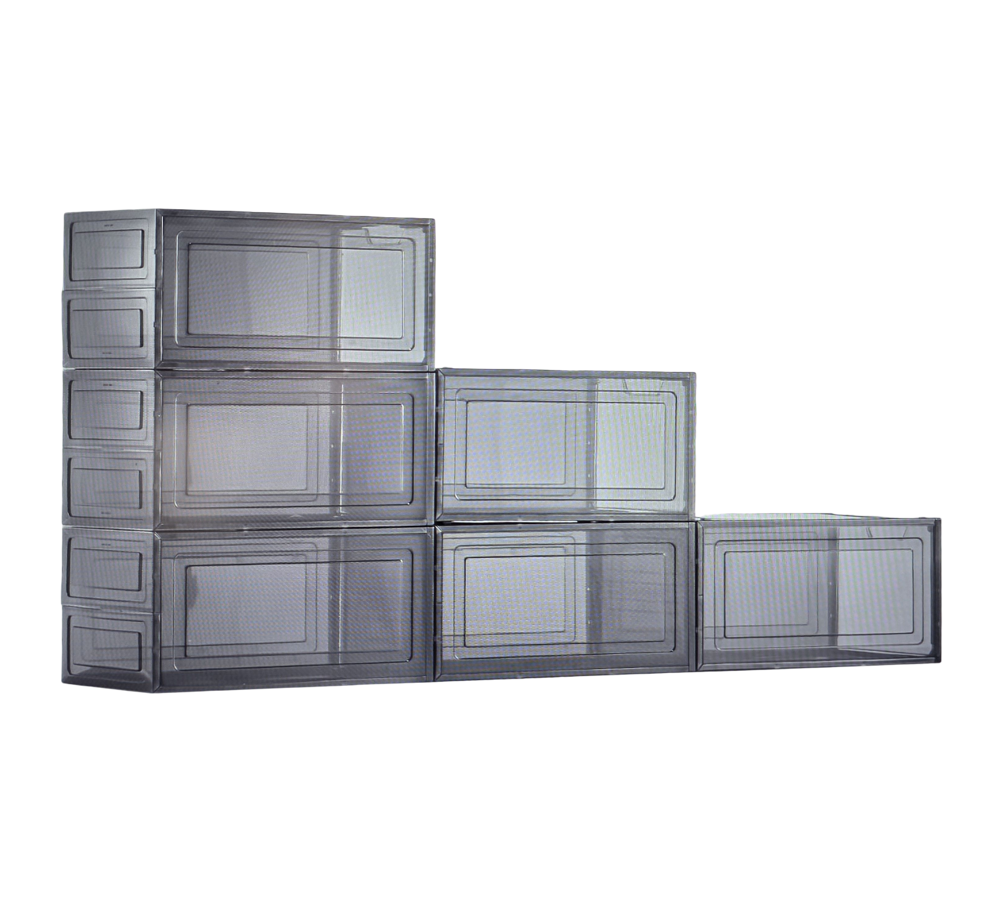 VEVOR Schuhboxen 6er Set Stapelbar Magnetverschluss Gr. US 13 Transparent