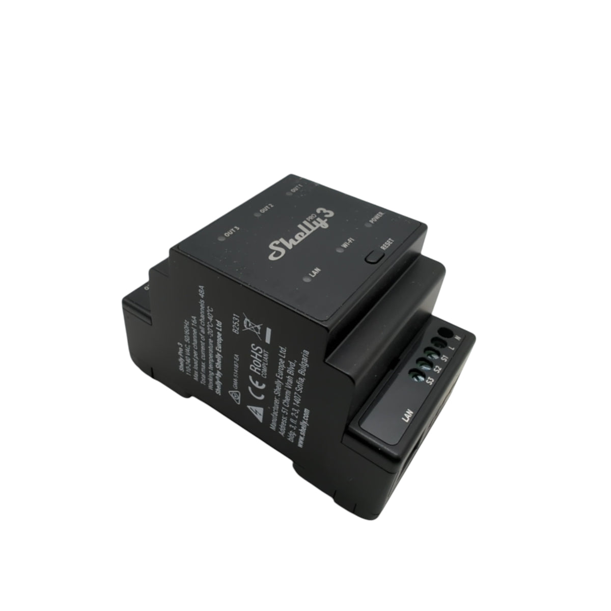 SHELLY Pro 3 Relais Schalter DIN-Hutschiene 3-Phasen 3-Kanal 48A