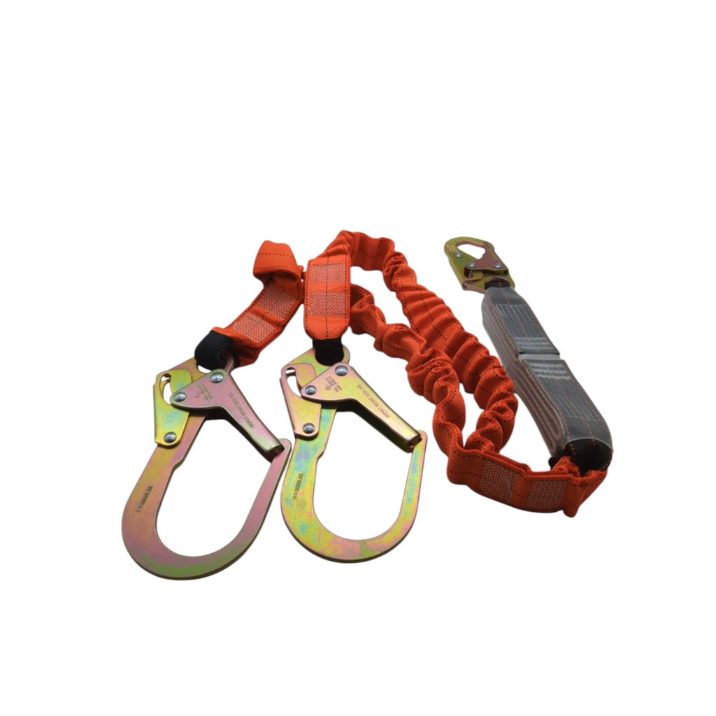 Portwest Doppelleine Sturzsicherung Stoßdämpfer 140kg 180cm Schwarz Orange