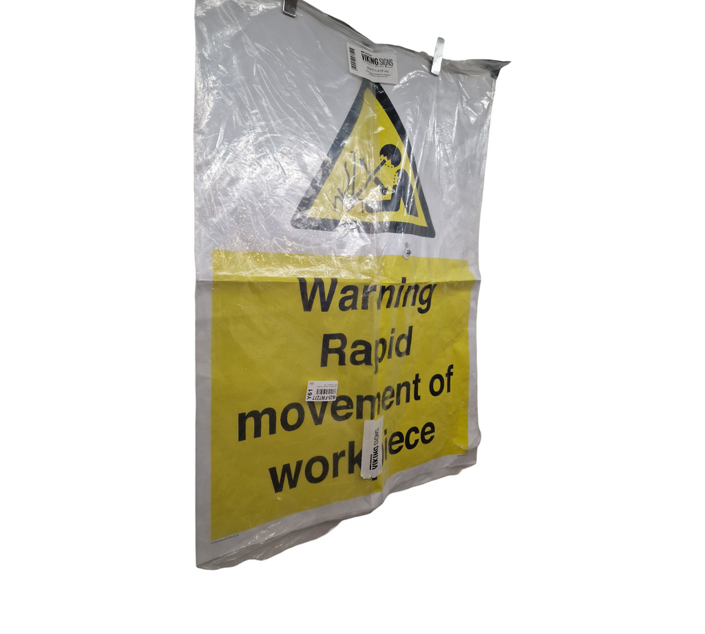 Warnschild Werkstück schnelle Bewegung Arbeitsschild 600 x 800 mm A1P